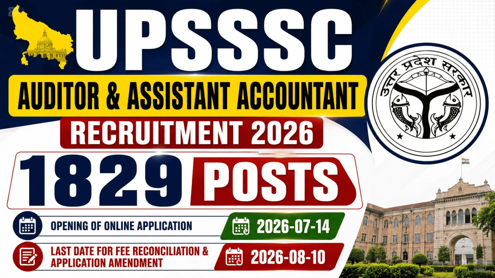 UPSSSC Auditor & Assistant Accountant Recruitment 2026: 1829 Posts