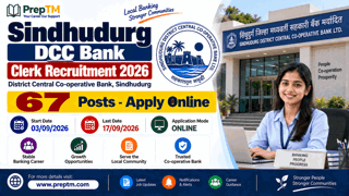 Sindhudurg DCC Bank Clerk Recruitment 2026: Apply Online for 67 Posts