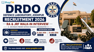 DRDO Defence Laboratory Jodhpur Recruitment: RA & JRF Walk-in Interview