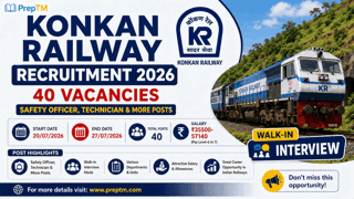 Konkan Railway Recruitment 2026: 40 Safety Officer, Technician & More Posts (Walk-in)