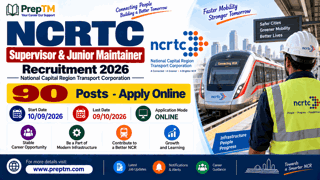 NCRTC Supervisor & Junior Maintainer Recruitment 2026 - Apply Online
