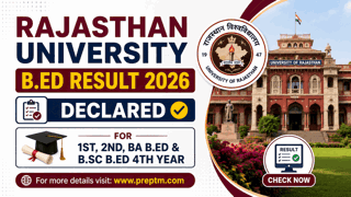 Rajasthan University B.Ed Result 2026 Declared for 1st, 2nd, BA B.Ed & B.Sc B.Ed 4th Year