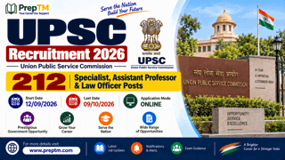 UPSC Recruitment 2026: 212 Specialist, Assistant Professor & Law Officer Posts